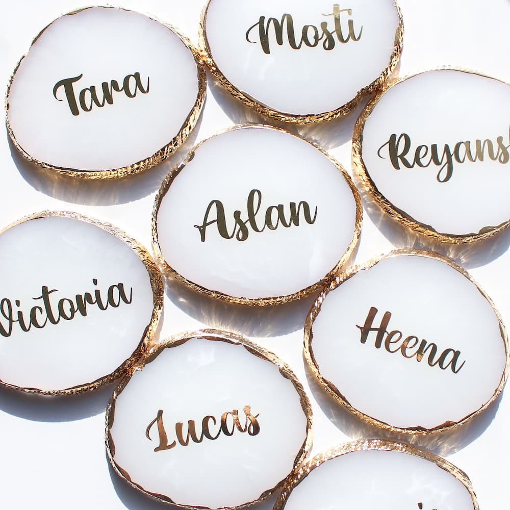 Personalised Agate Look Place Cards