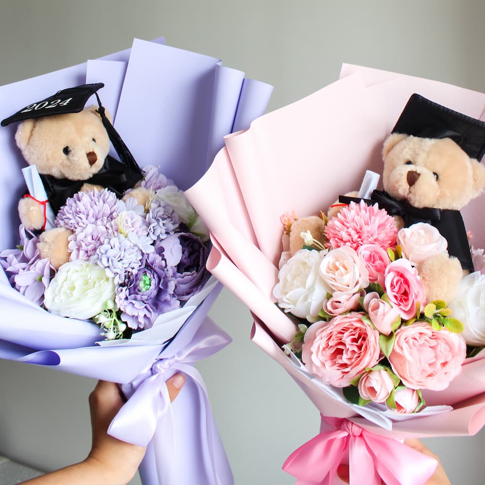 Graduation Bear Bouquet (Premium Wrap) graduation bouquets sydney