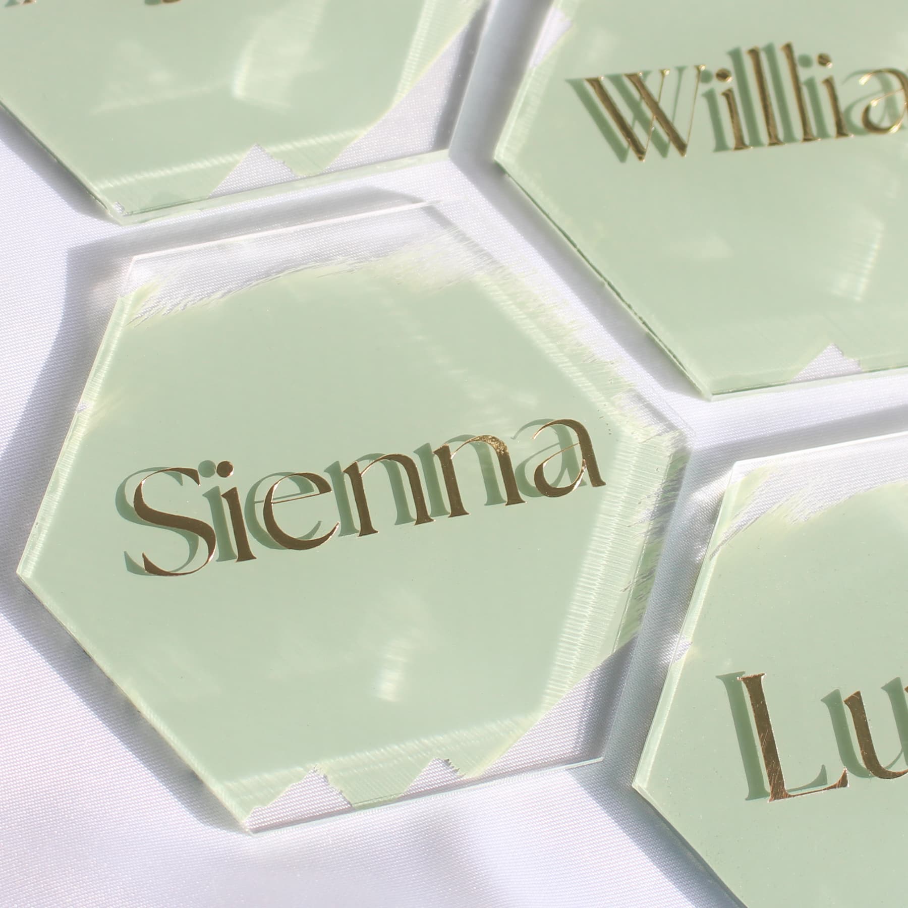 Wedding Place Cards, Acrylic Place Cards, Hexagon Wedding Place Cards, Hexagon Name Cards, Event Name Cards, Wedding Favours, Bonbonniere