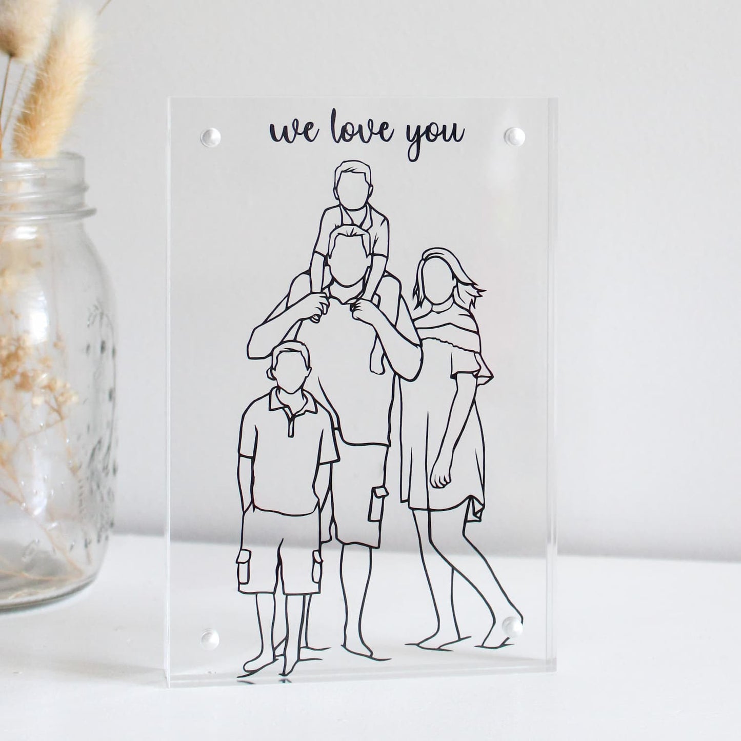 clear line art frame personalised frame art