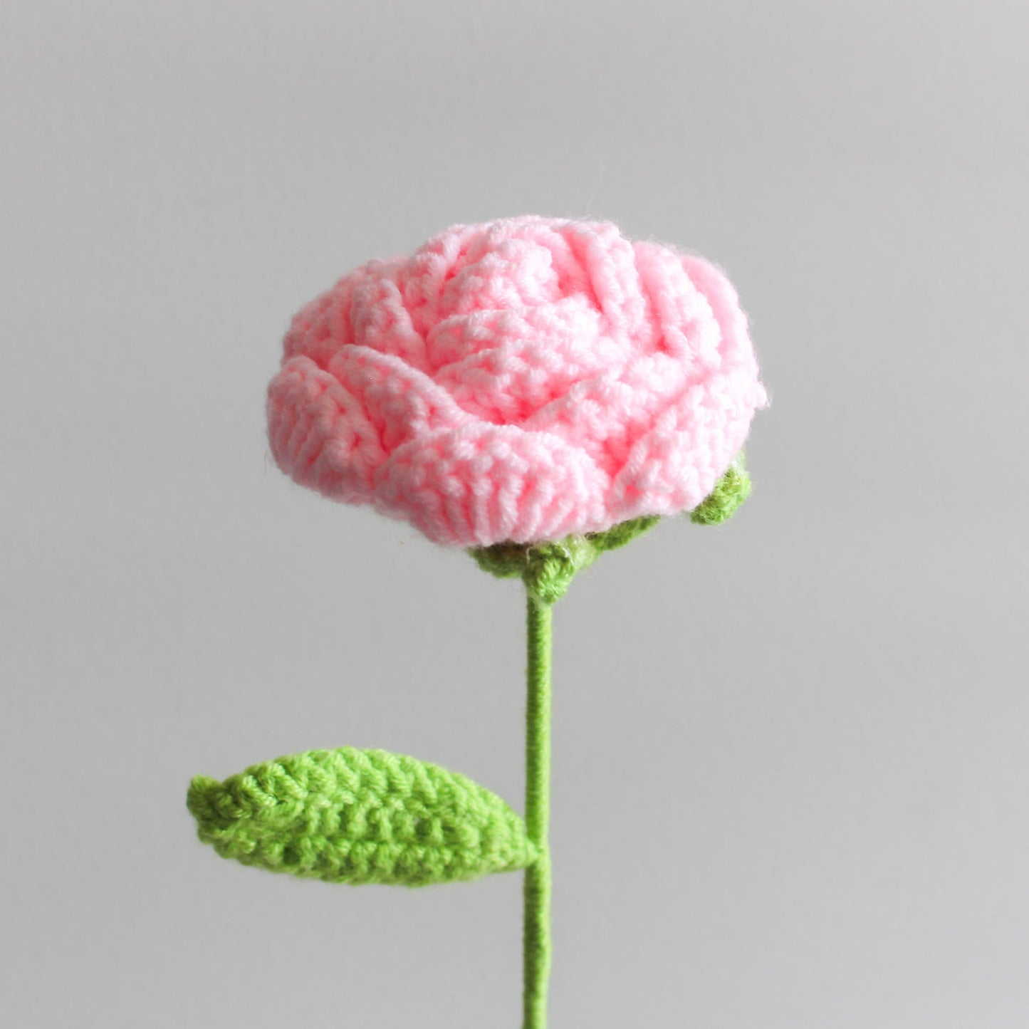 crochet pink rose