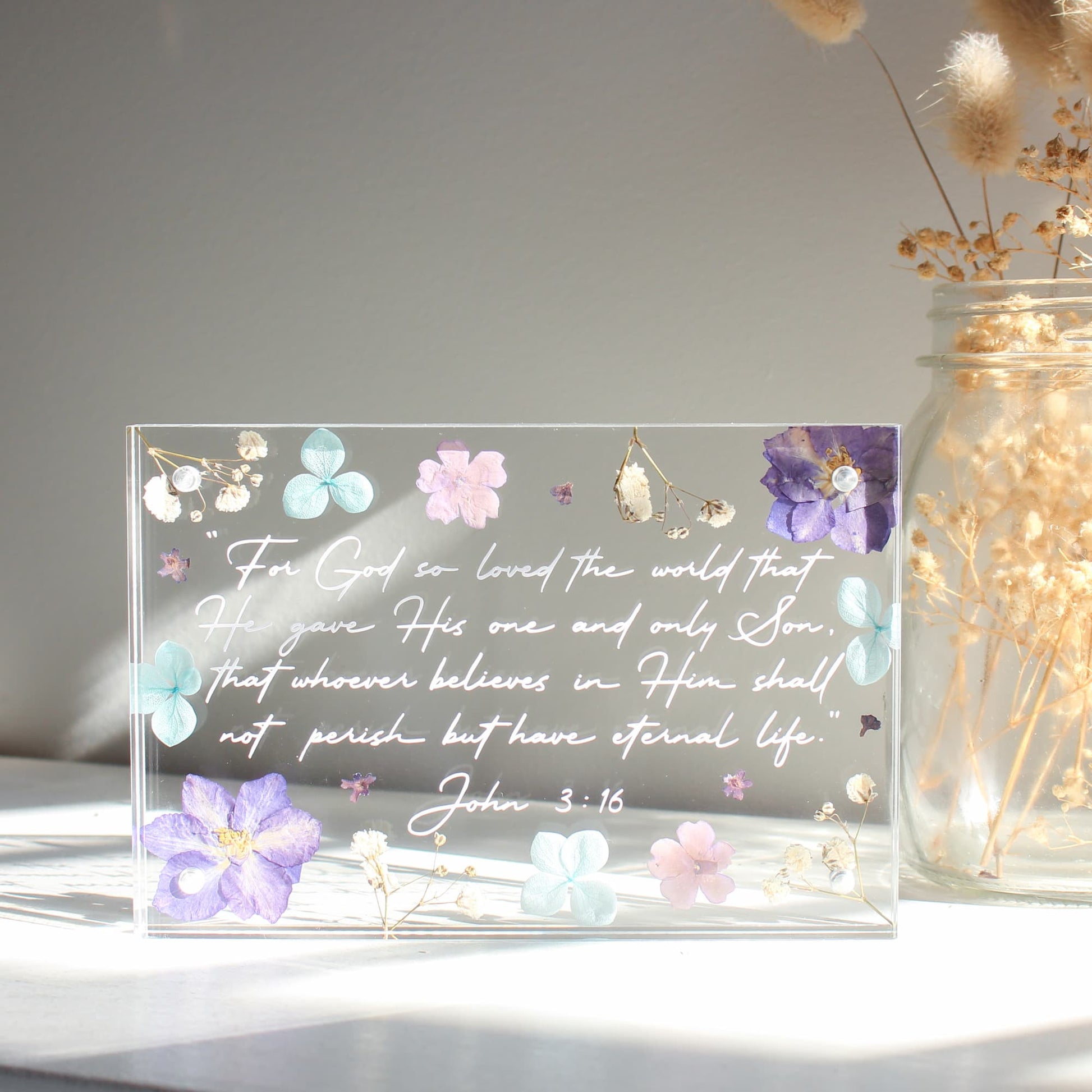 custom bible verse frame with flowers