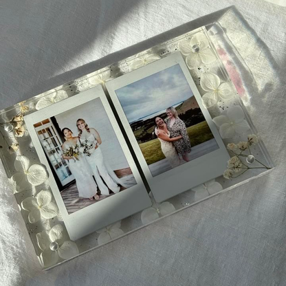 Personalised Flower Double Polaroid Frame