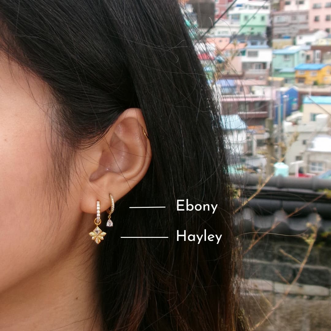 gold hoops ear stack