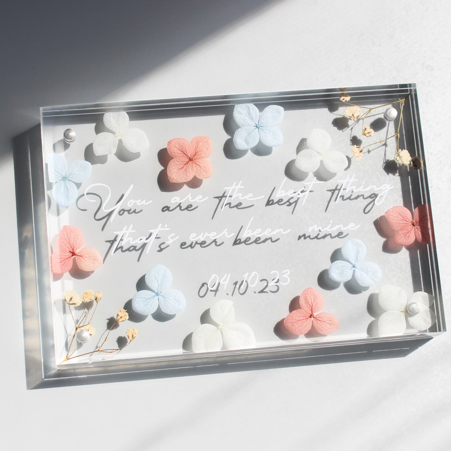 personalised flower quote frame