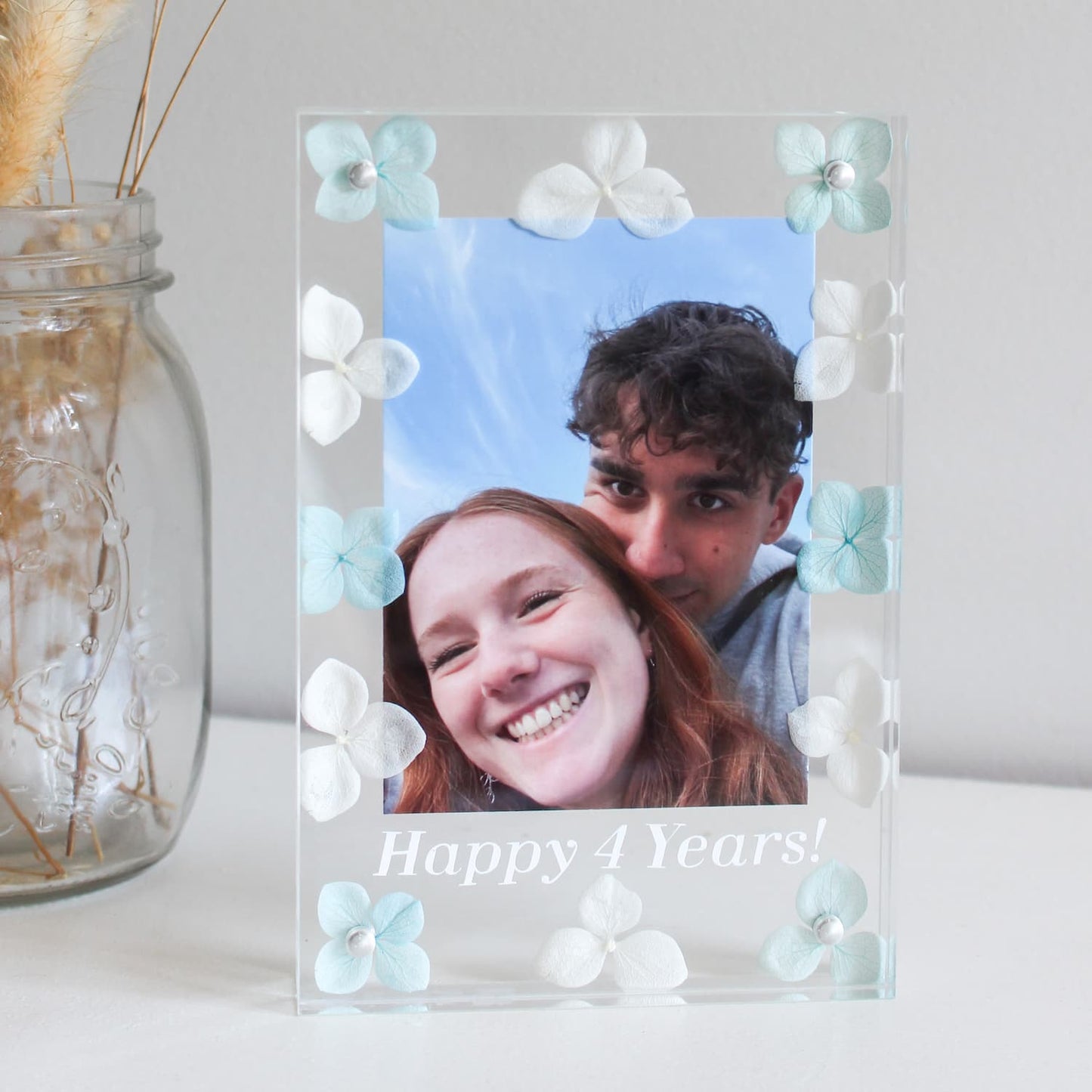 photo frame with pressed flowers