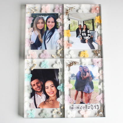 pressed flower photo frame