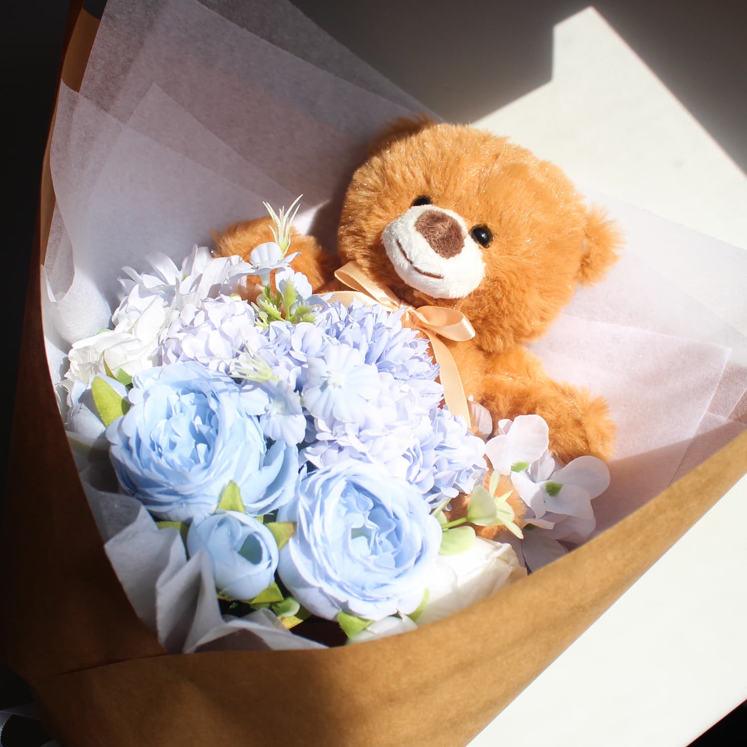 teddy bear bouquet blue