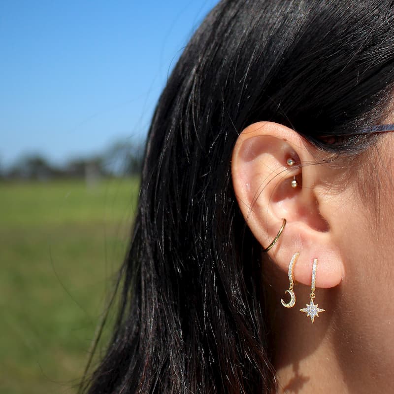 Asteria - Star & Moon Hoops 15% OFF Sample Sale