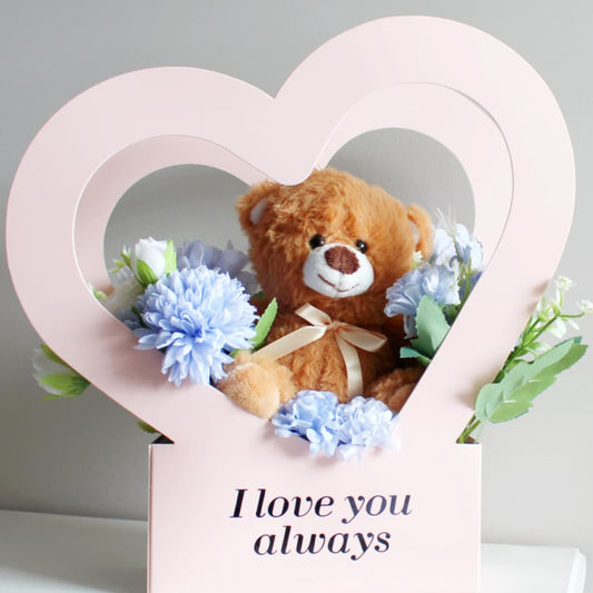 Beary in Love Flower Box bear bouquet everlasting flower rose bear display valentines day gift ideas anniversary gifts