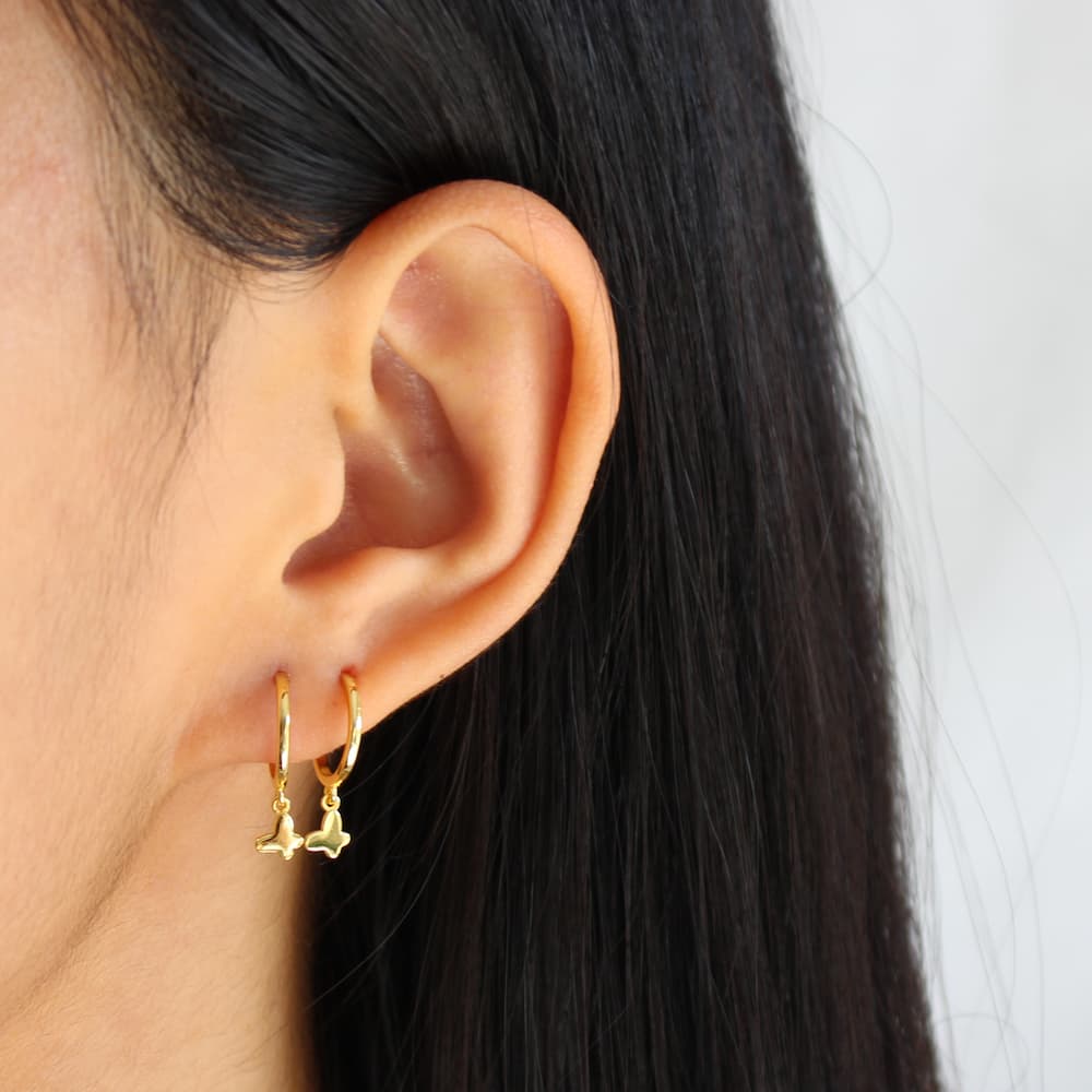 Faux double shop piercing earring